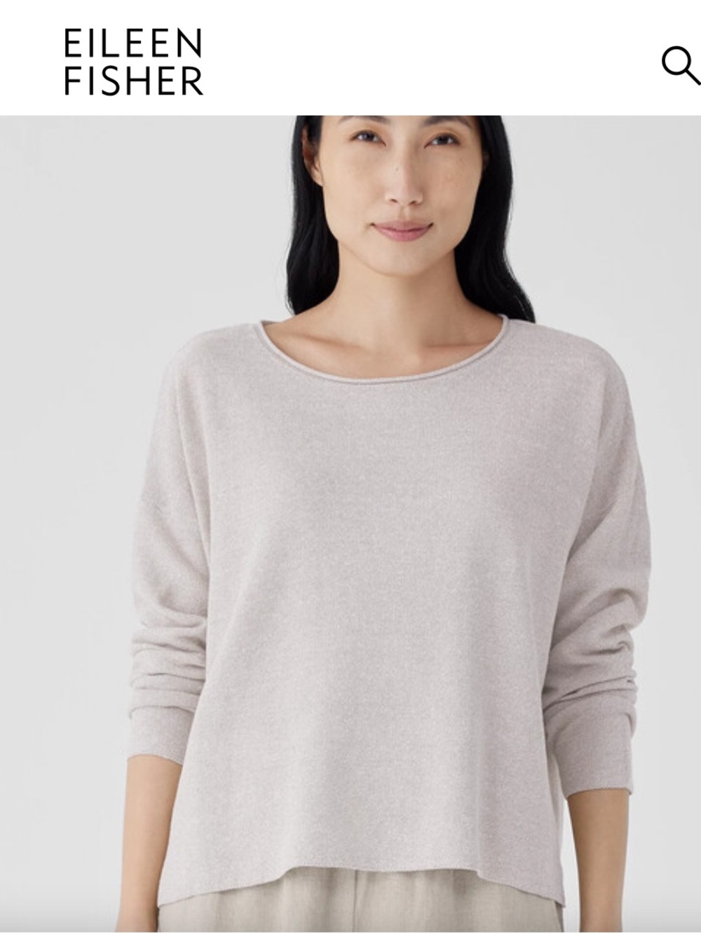 Eileen Fisher organic linen/cotton blend jewel neck box 🔝